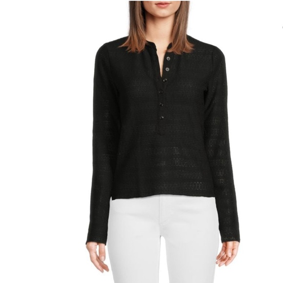 NWT Rag & Bone Charcoal Long-Sleeve Henley - Picture 2 of 3